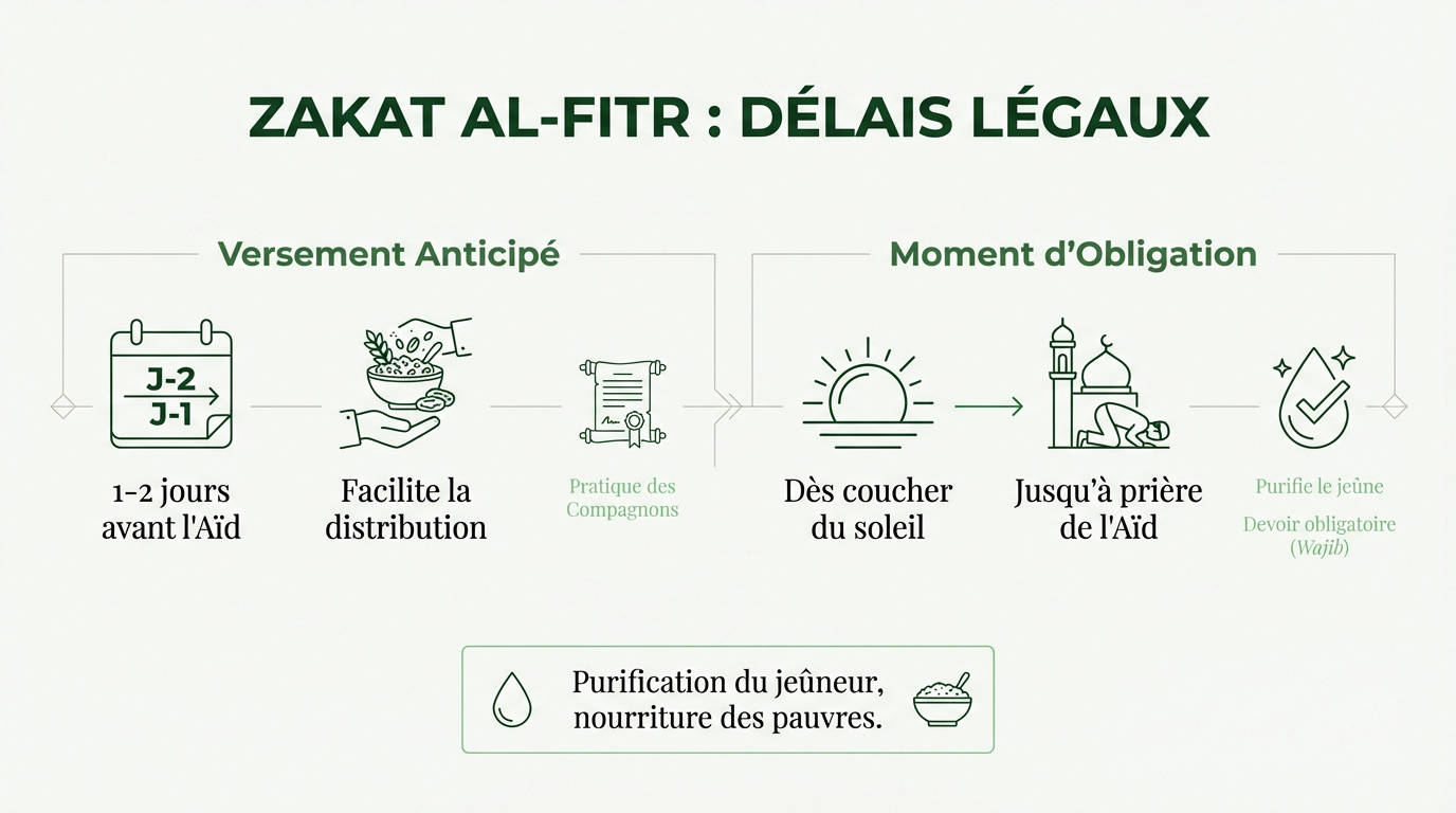 Calendrier et délais pour verser la Zakat al-Fitr