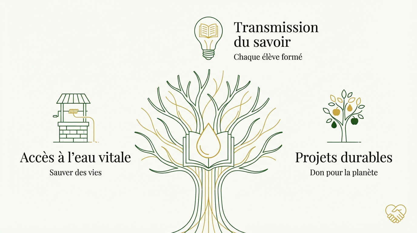 Action de charité continue pour l'eau, l'éducation et l'environnement