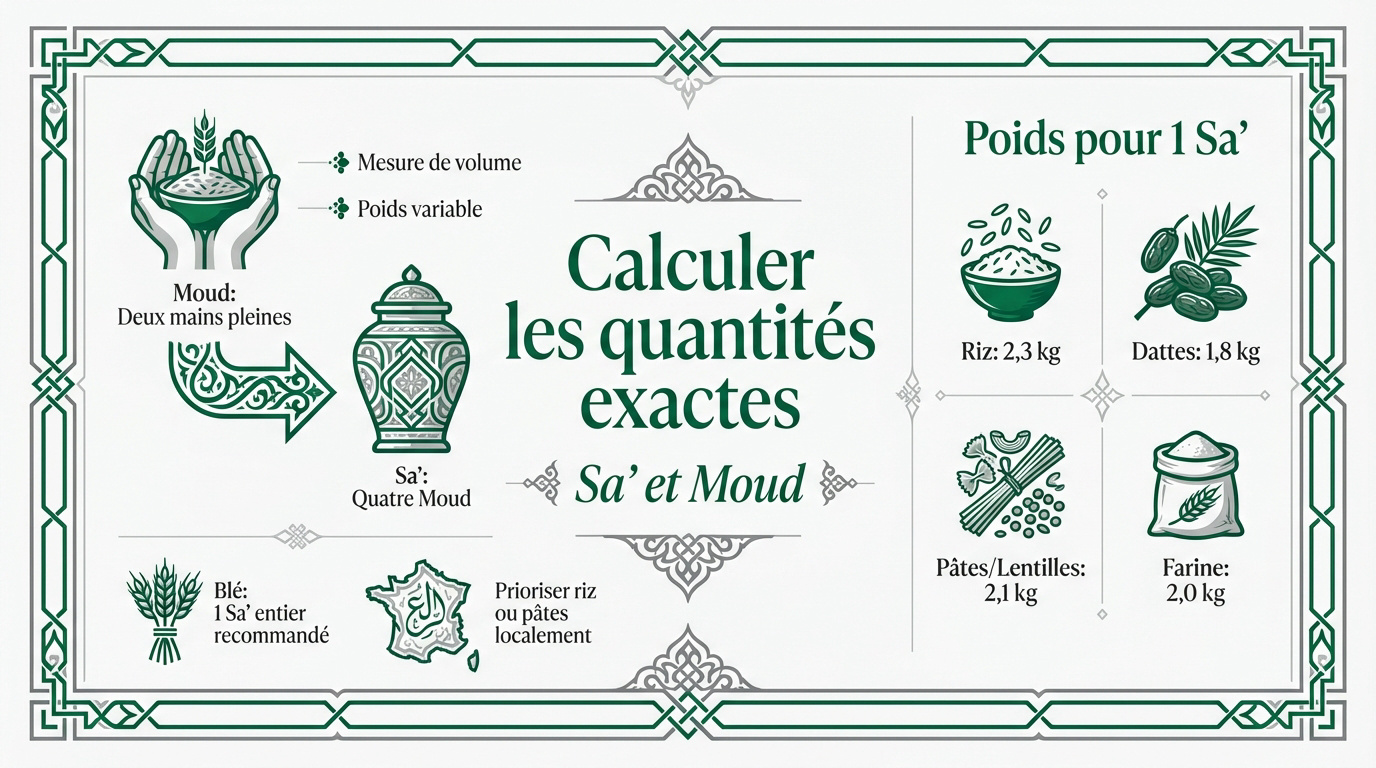 Mesure du Sa et du Moud pour la zakat al fitr en nourriture