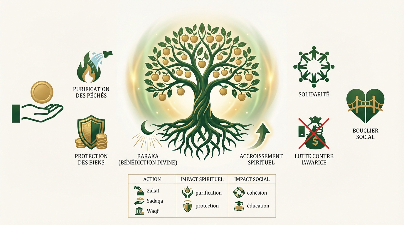 Arbre symbolisant la prospérité issue des dons et de la solidarité spirituelle