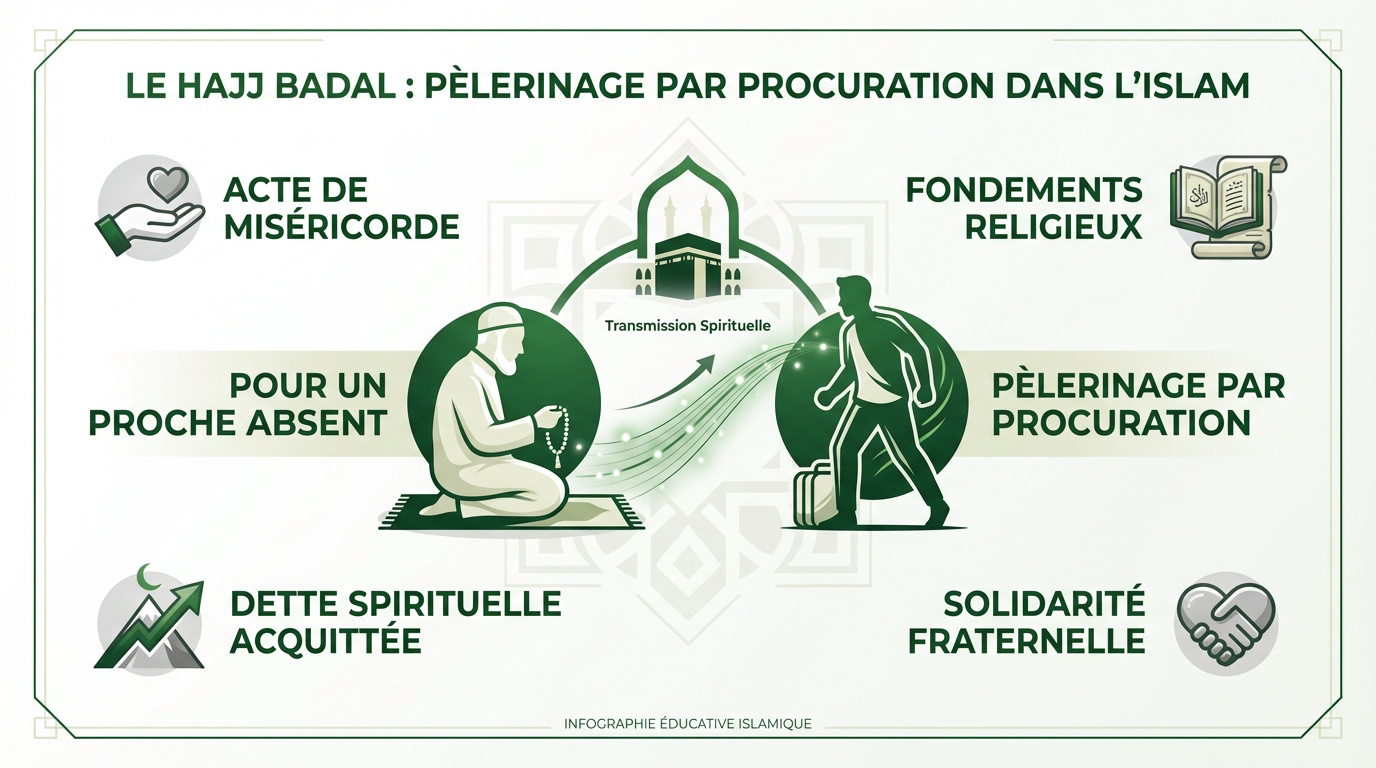 Pèlerins à la Mecque accomplissant le Hajj Badal par procuration