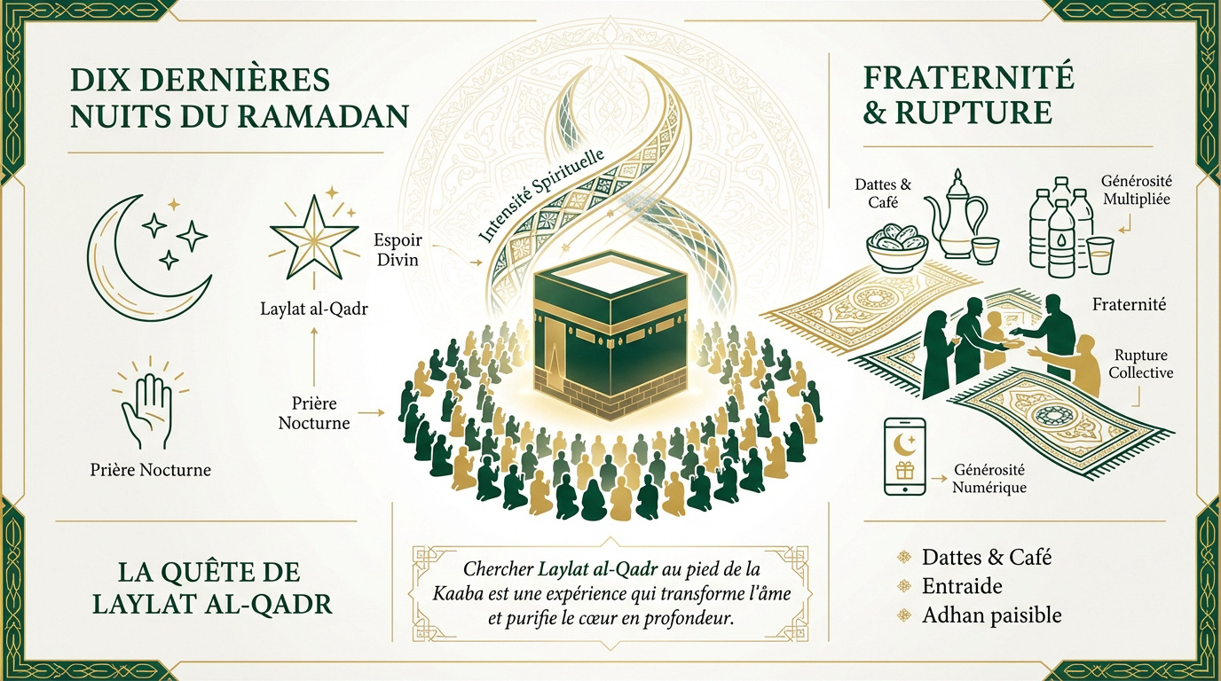 Fidèles en prière à la Mecque durant les dix dernières nuits du Ramadan