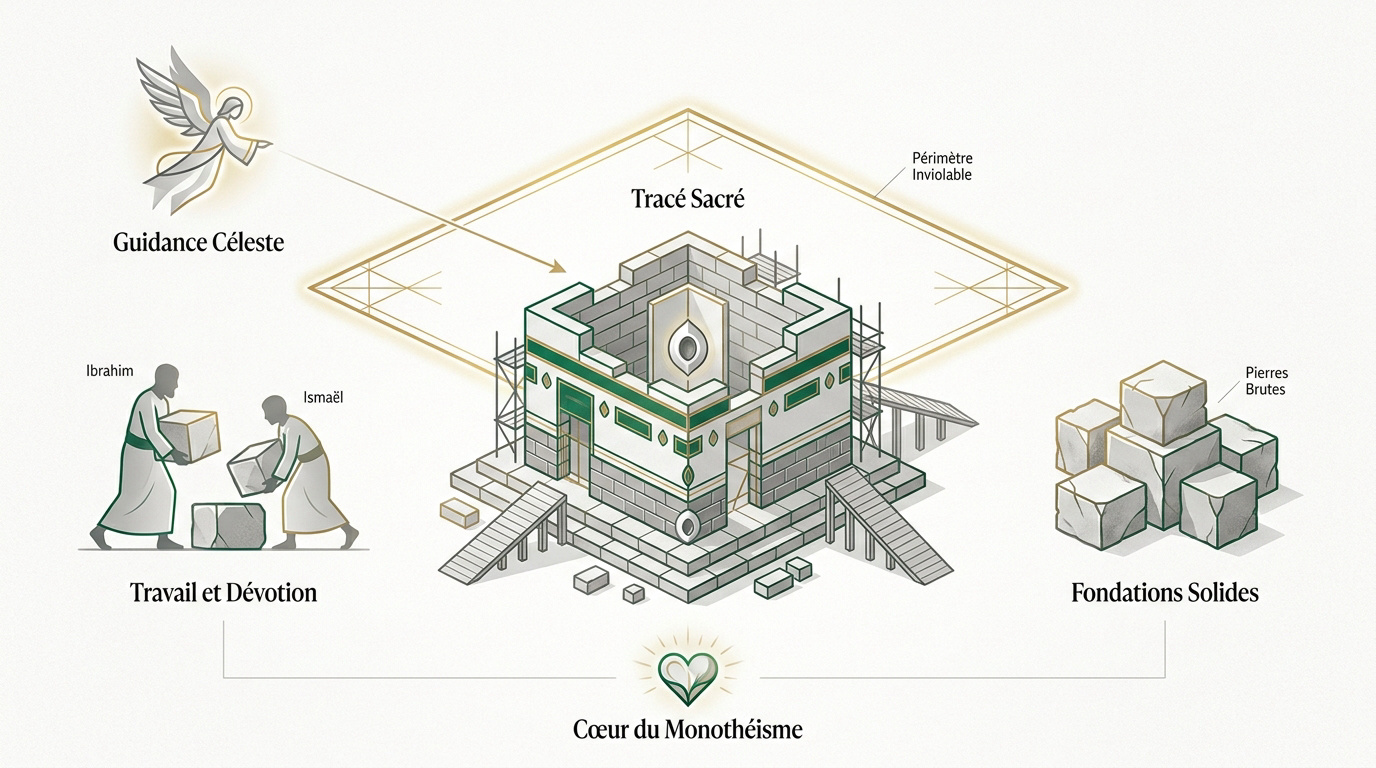Représentation d'Ibrahim et Ismaël érigeant les murs de la Kaaba à La Mecque